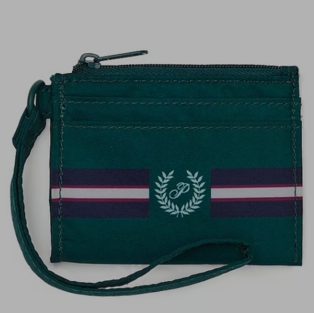 Victoria's Secret Pink CARD HOLDER KEYCHAIN WITH ZIP. Green